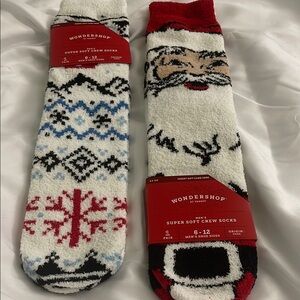 Wondershop Red and White Casual Socks Cozy Nordic Style